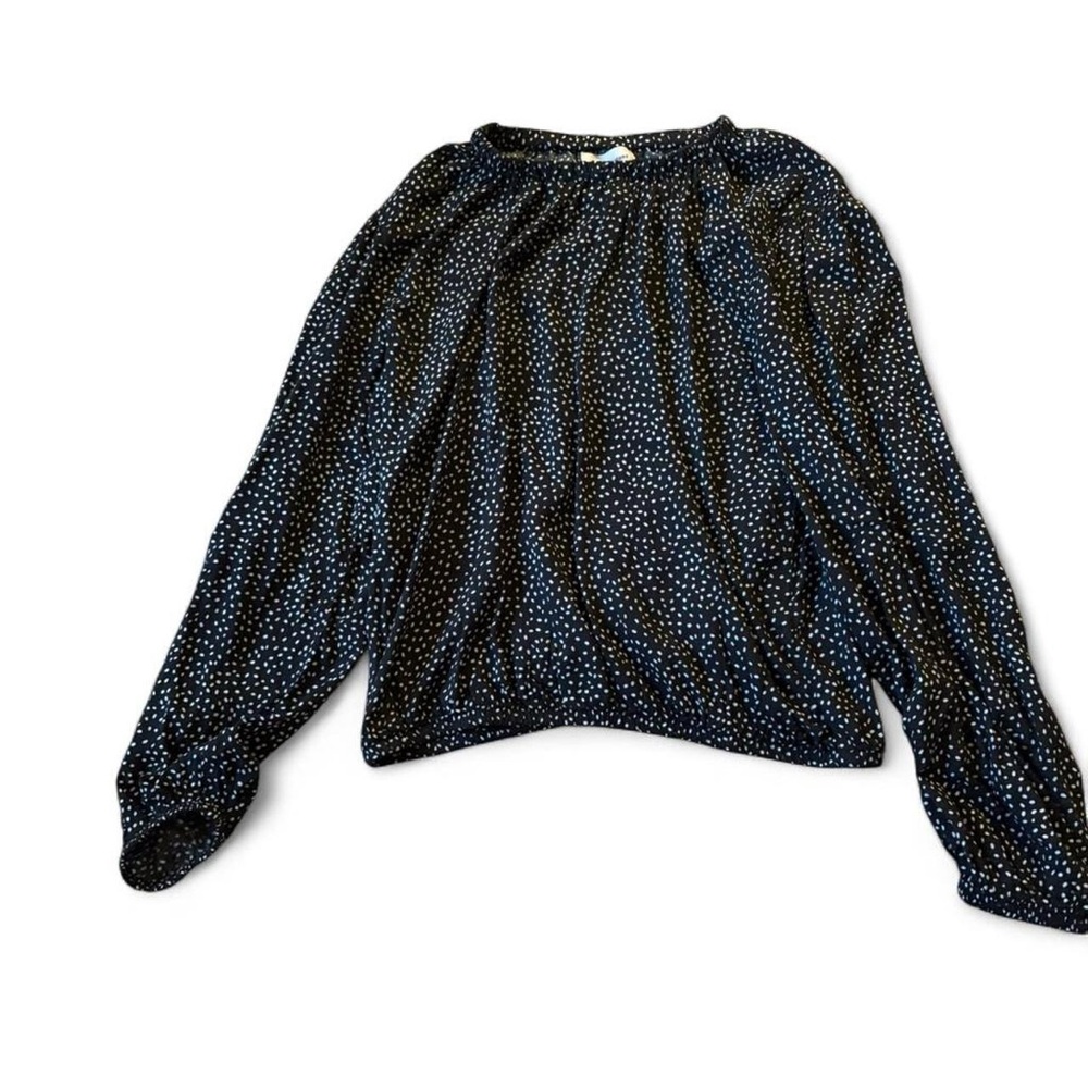 Cloth & Stone Navy Polka Dot Blouse